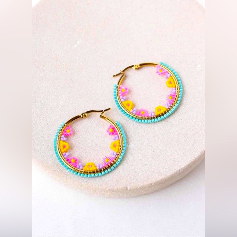 Flower Hoop Earring